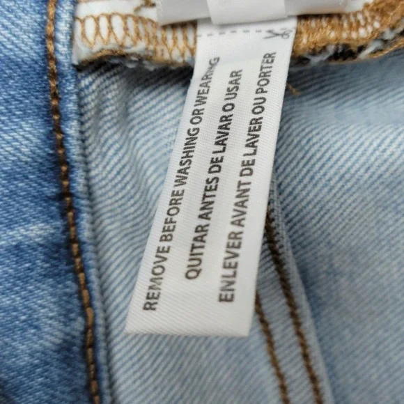 Madewell Perfect Vintage Jeans High Rise Raw Hem Light Wash Size 24 Straight Leg - Picture 8 of 11